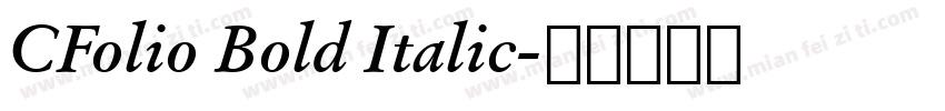 CFolio Bold Italic字体转换